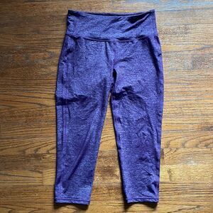 Athleta Purple Metallic Crop Leggings